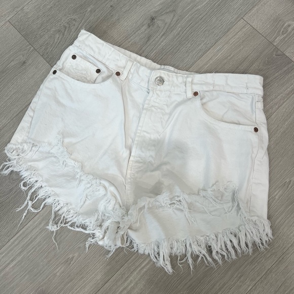 White Zara Cut Off Shorts - Picture 1 of 2